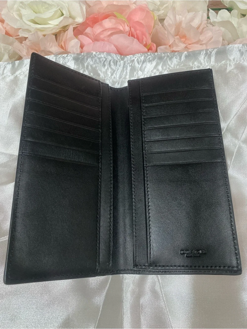 Coach Black Leather Fold Wallet